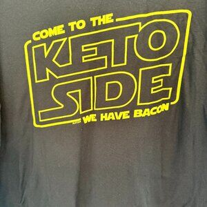 🥓 “Come to the Keto Side” Graphic Tee – XL 🖤
